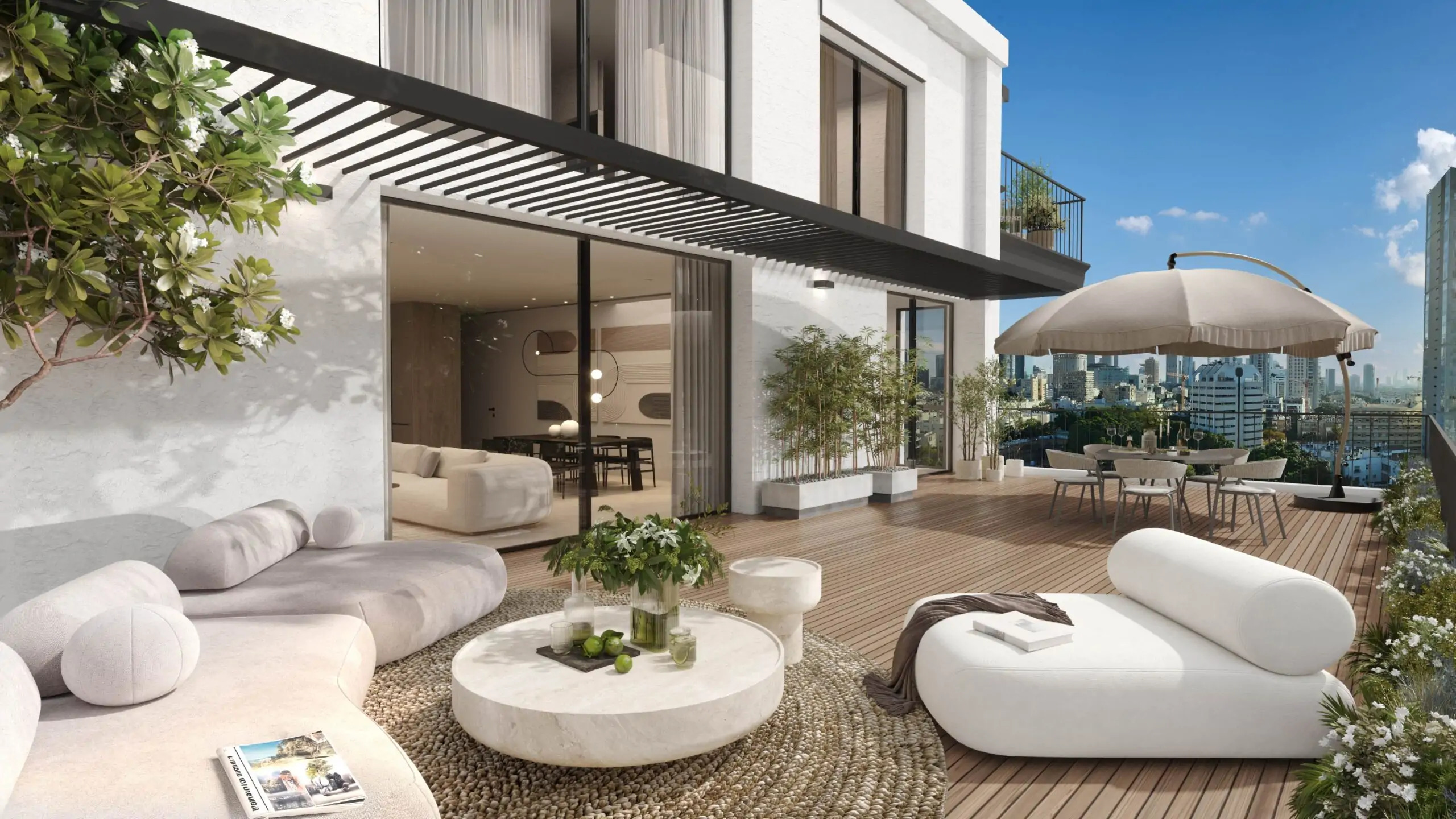 Terrasse de penthouse avec salon extérieur